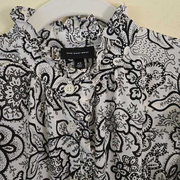 Who What Wear Modest Ruffled High Neck Flutter Short Sleeve Maxi Dress Size XS - Picture 4 of 6